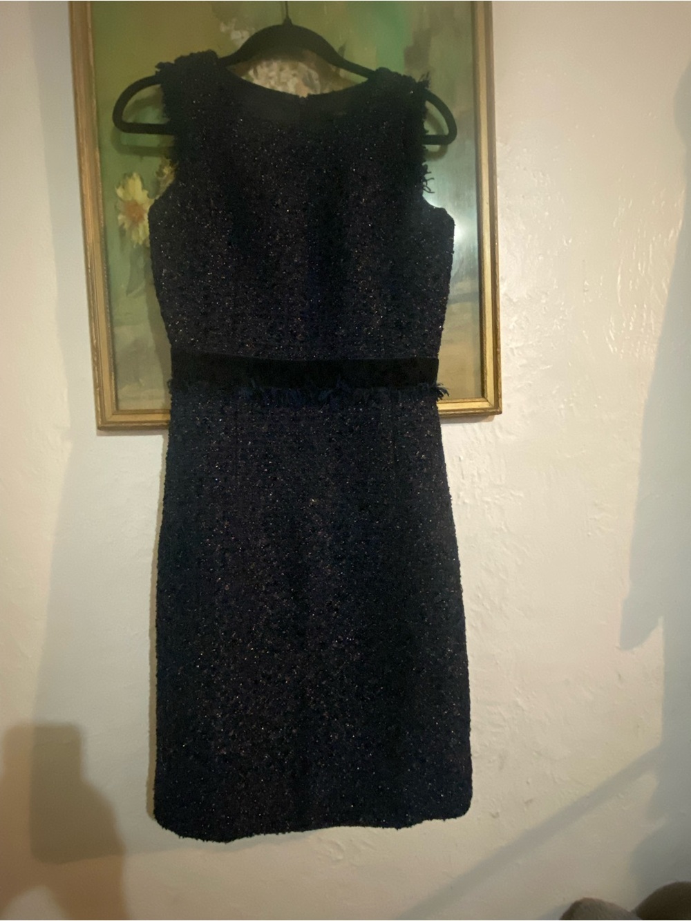 J. Crew Sparkle Navy Sleeveless Sheath Dress
